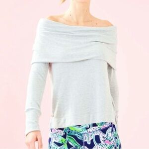 Lilly Pulitzer Gray Off-Shoulder Top